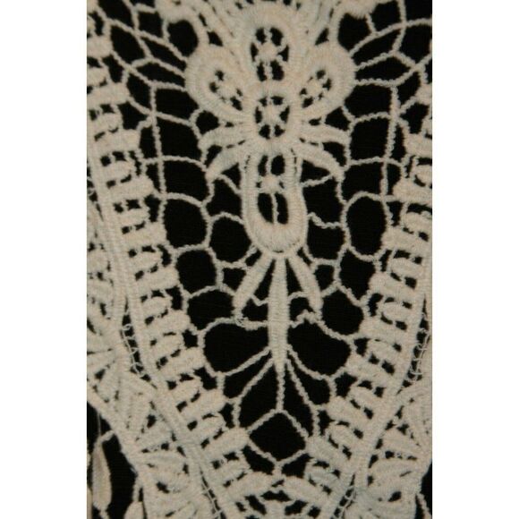 Just Love Maxi Dress Sleeveless Crochet Lace Black Ivory Womens Size M - Picture 4 of 6